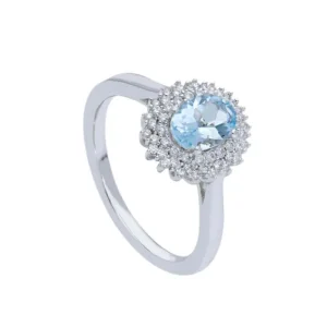 callegaro1964 Anello con Acquamarina Oro Bianco e Diamanti Hot