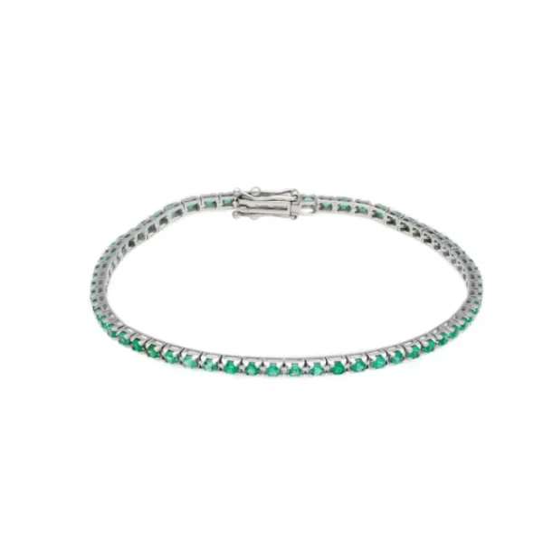 callegaro1964 Bracciale Tennis Con Smeraldi In Oro Bianco 18kt Outlet