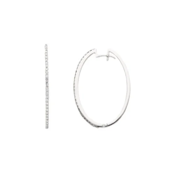 callegaro1964 Orecchini Cerchio in Oro Bianco e Diamanti New