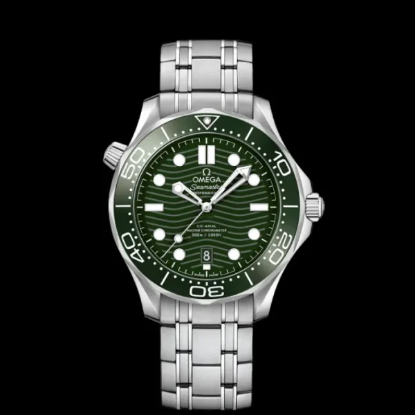 omega SEAMASTER DIVER 300M CO‑AXIAL MASTER CHRONOMETER 42 MM-ACCIAIO-VERDE Hot